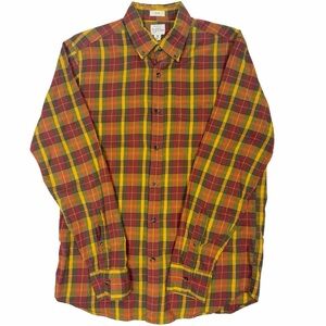 J.Crew Brushed Twill Classic Plaid Long Sleeve Cotton Men's Size Medium